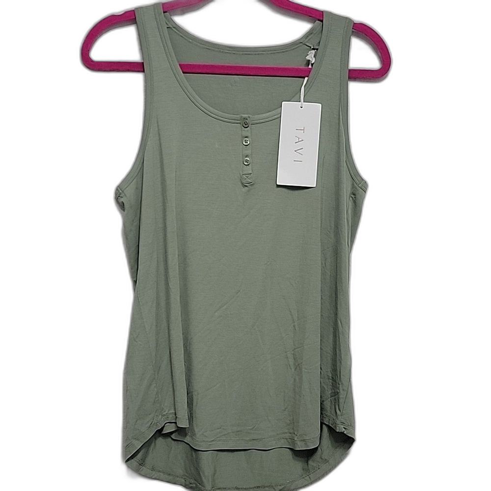 NWT Tavi Light Green Buttoned Tank Top